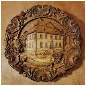Ramstein, Germany - "kathaus" - hand-carved wood/resin plate wall decoration